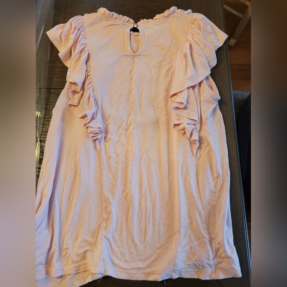 Cable & Gauge Pink Ruffle SleeveEmbroidered Detail Blouse size L - Picture 2 of 3